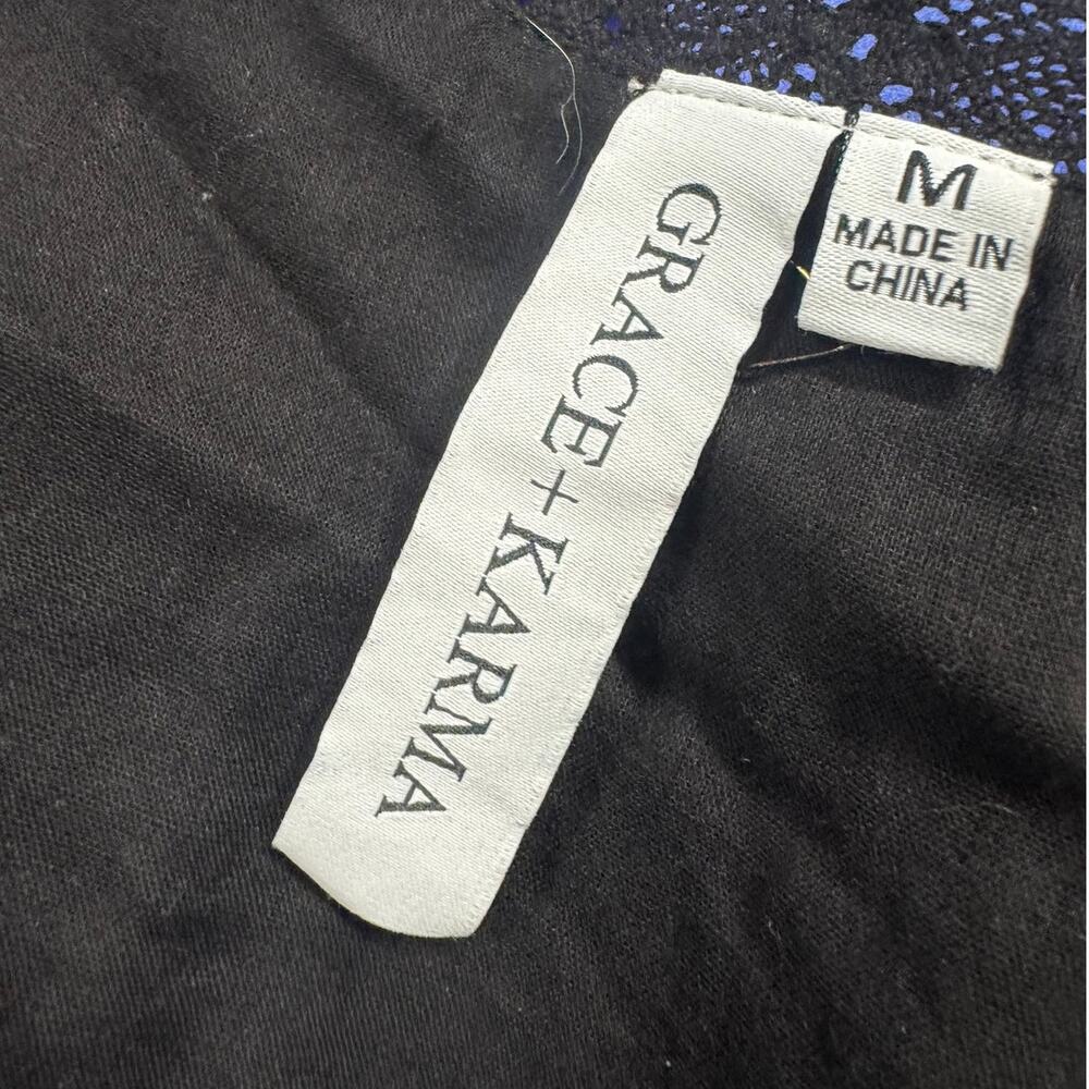 Grace + Karma Medium Black Eyelet Dress V Neck Short Sleeve NEW NWT - Picture 3 of 12
